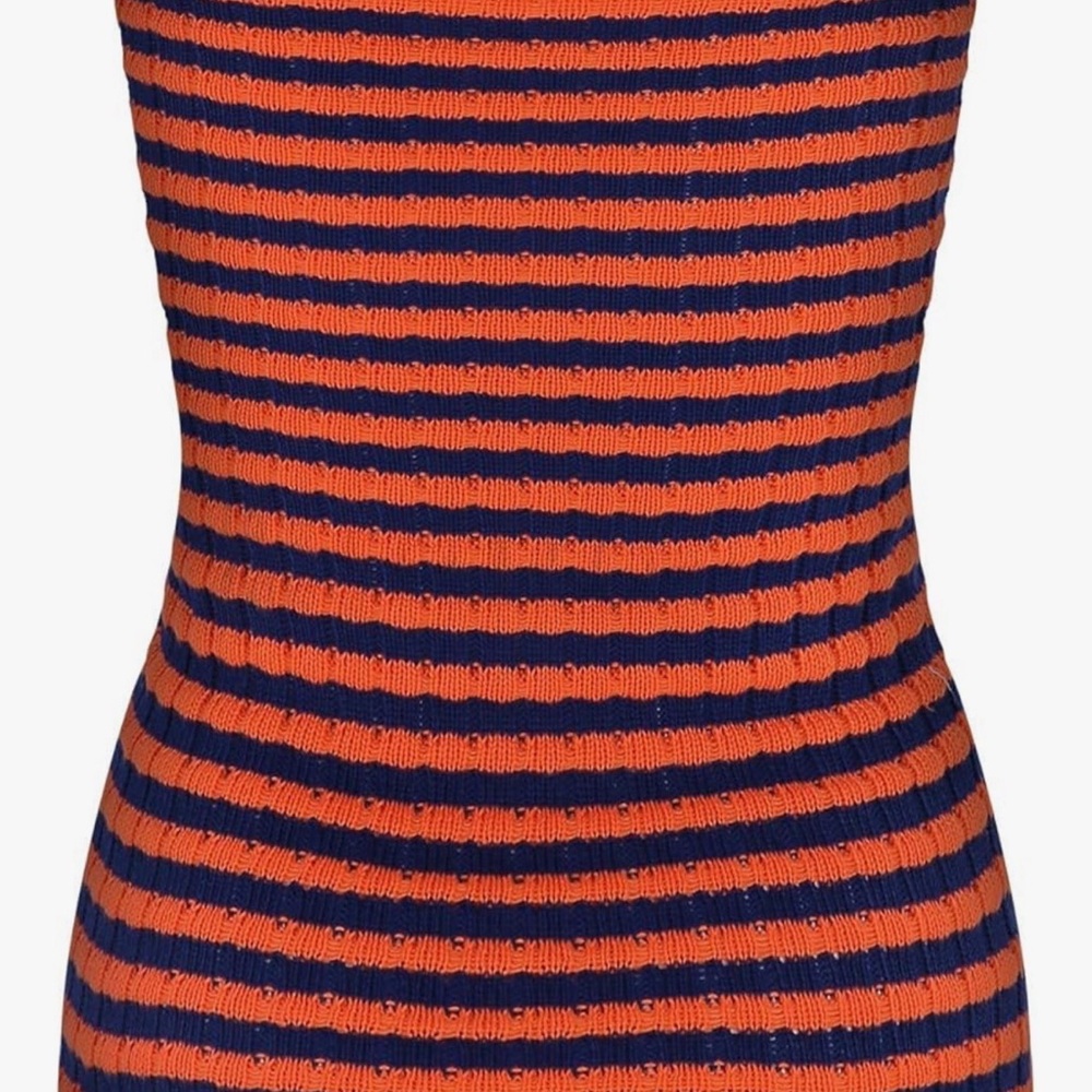 Set of 2 Striped Knit Tube Tops with keyhole Center - Red/Navy, Yellow/Blue Med - Picture 3 of 5